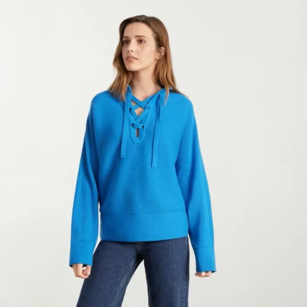 NWT Everlane Lace-Up Smock Sweater M - Picture 1 of 3